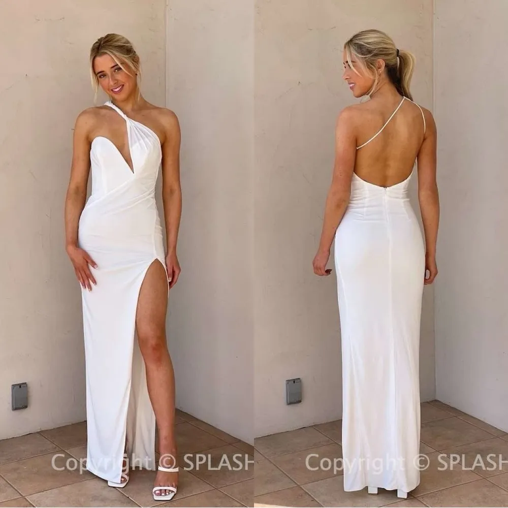 NWT Katie May Los Angeles Brittany Gown Maxi Dress Party Silver Dusted Ivory M - Image 3