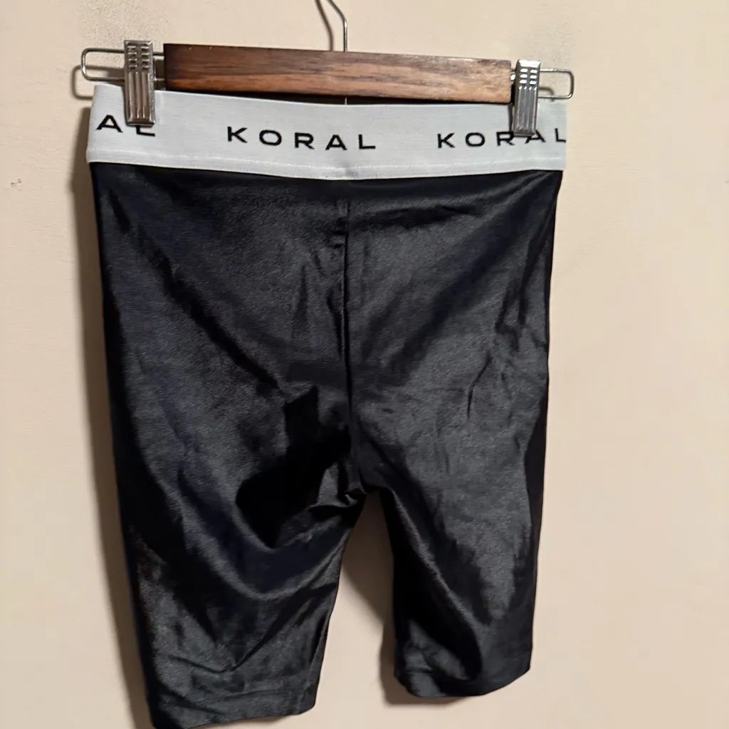 Koral Streamline High Rise Infinity Biker Shorts Black Logo- Size Medium - Image 3