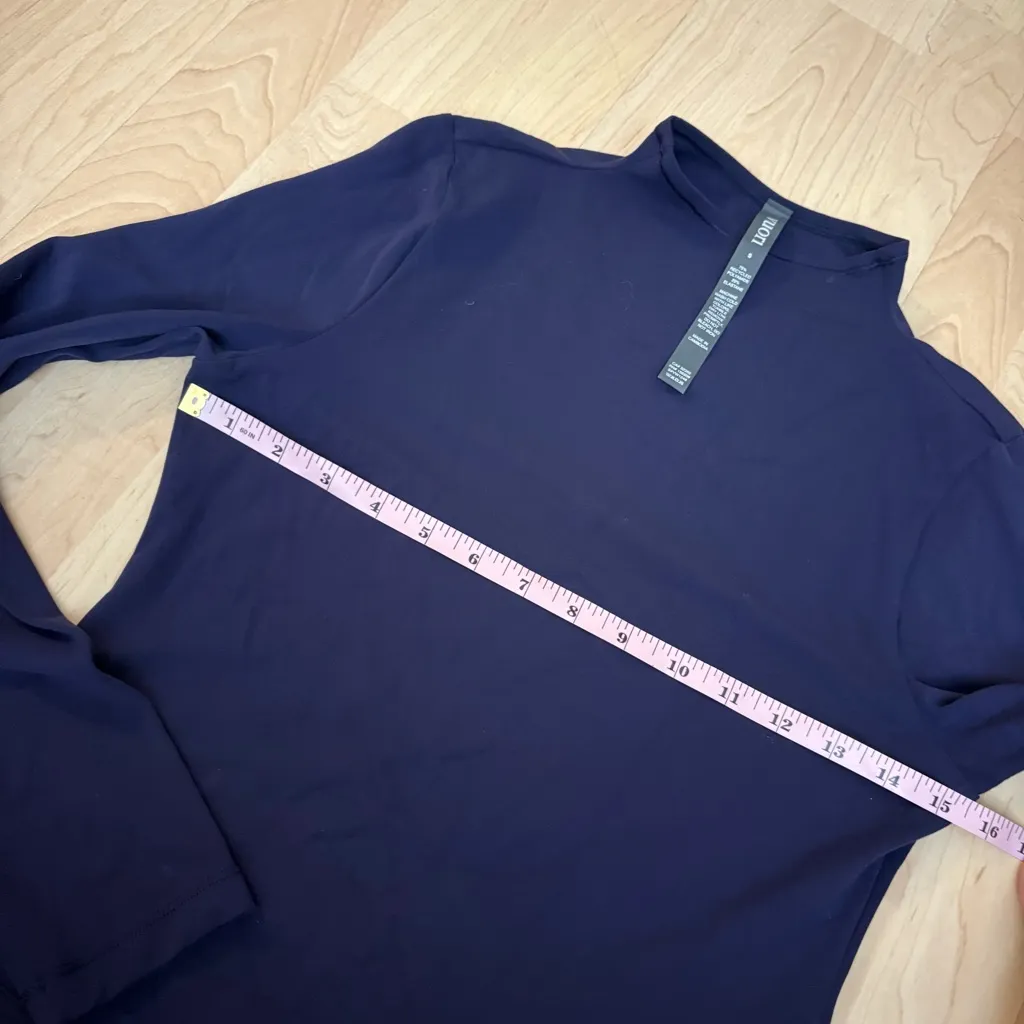 VUORI AllTheFeels Long Sleeve Mock Neck Top Size Small In Jet Navy Blue - Image 6