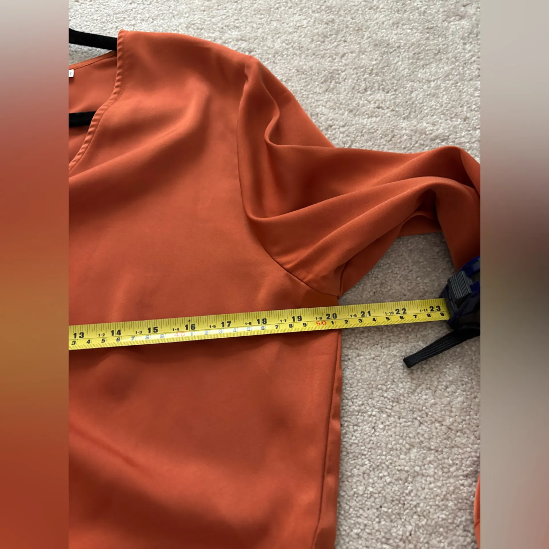 ASTR  the Label Rust‎ Orange Cinched Long Sleeve Blouse - Image 9