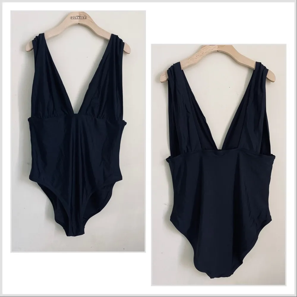 J. Crew Black Plunge V-Neck One Piece Swimsuit size 16 - Image 2