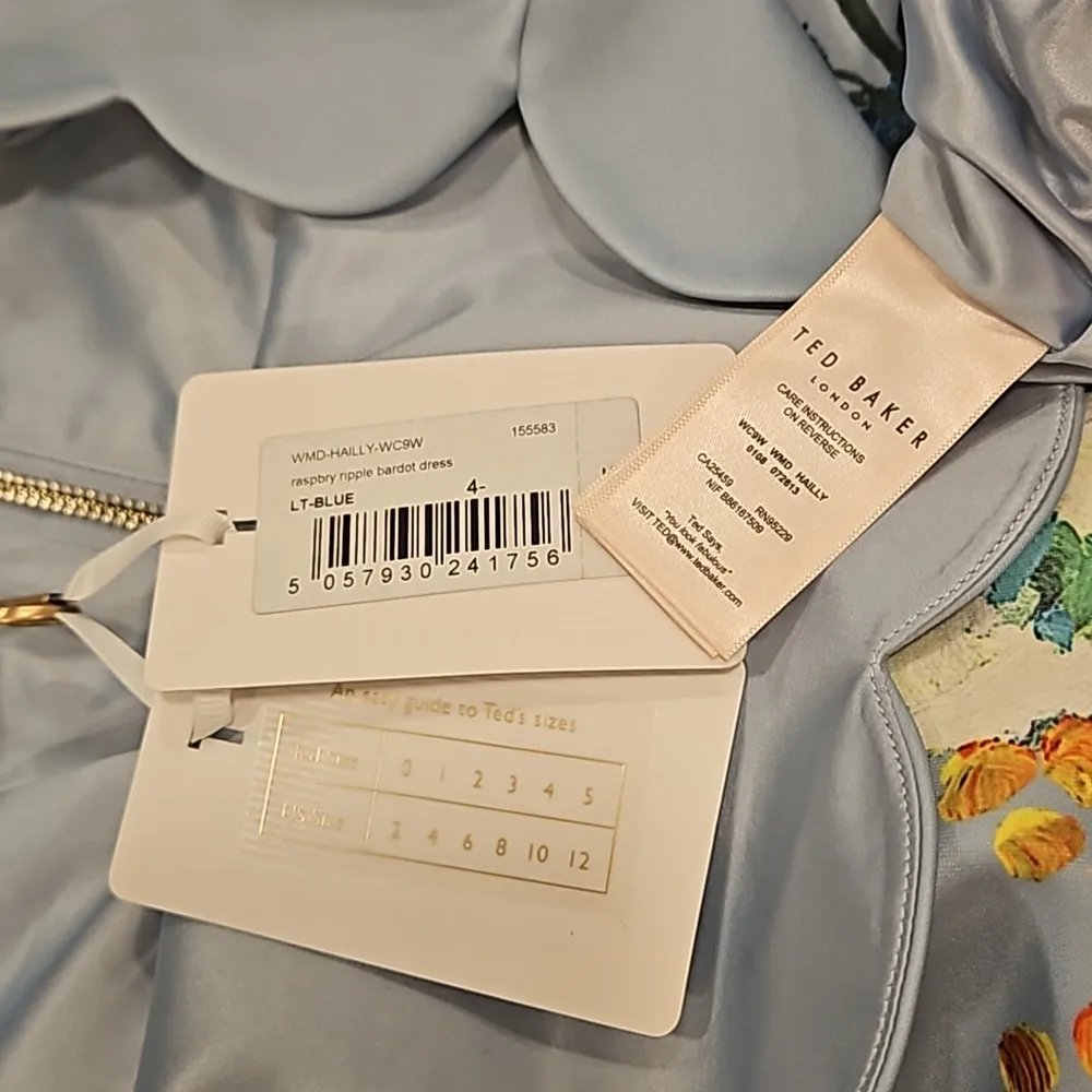 💕TED BAKER💕 Hailly Bardot Dress ~ Raspberry Ripple Print TB Size 4 = US 10 NWT - Image 16