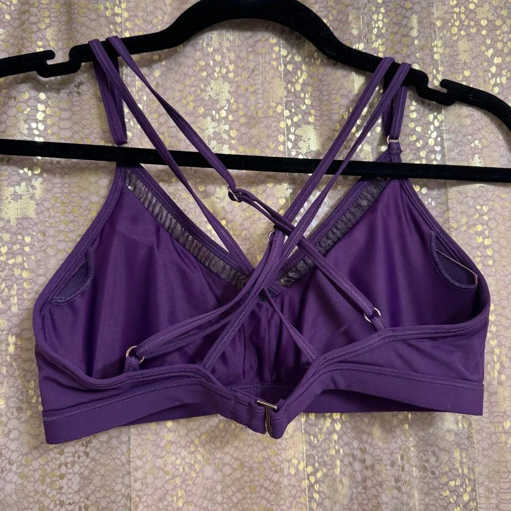 Calia By Carrie Underwood Ruched Purple Blackberry Cordial Swim Top Small - Image 2