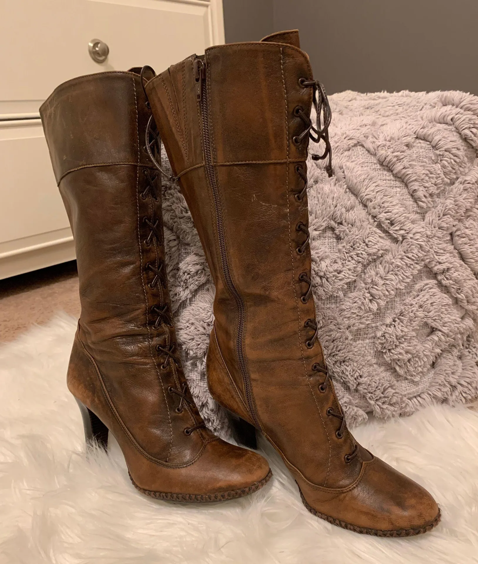 Gianni Bini Leather High Heel Boots - Image 2