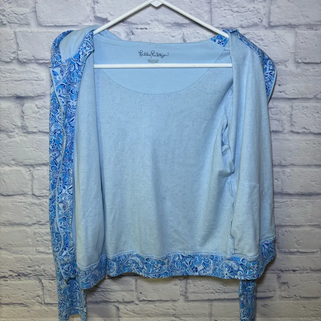Lilly Pulitzer Audrey Zip Up Jacket Shell Me You Love Resortwear Sweatshirt Sz M - Image 10