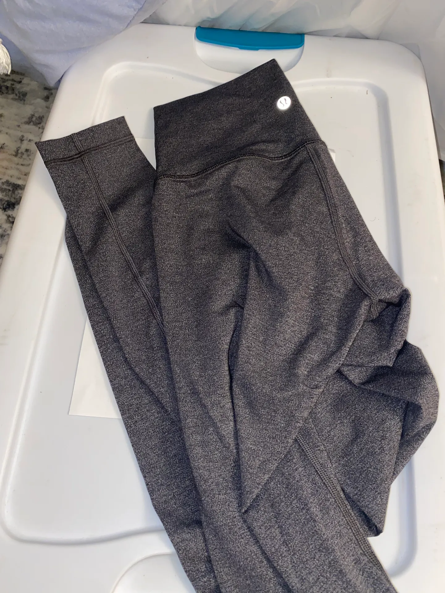 Lululemon Gray Full Length Leggings Size 4 - Image 3