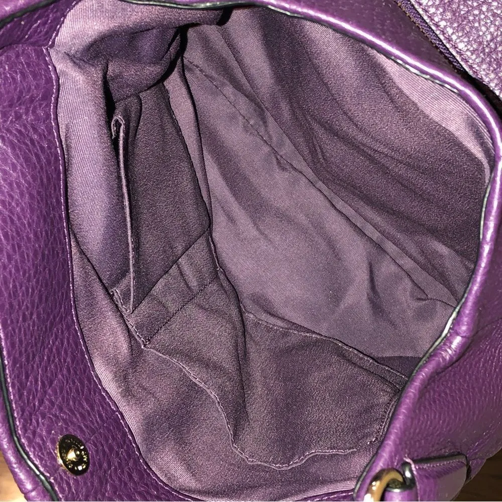 COACH Madison Phoebe Tumbled Purple Leather Purple Lining Vintage Shoulder Bag - Image 9