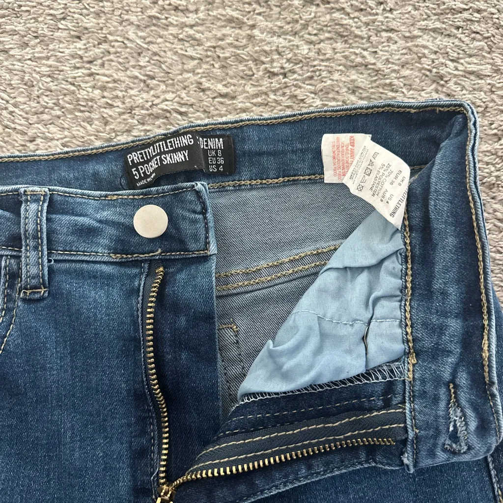 PrettyLittleThing Dark Blue Skinny Jeans - Image 7