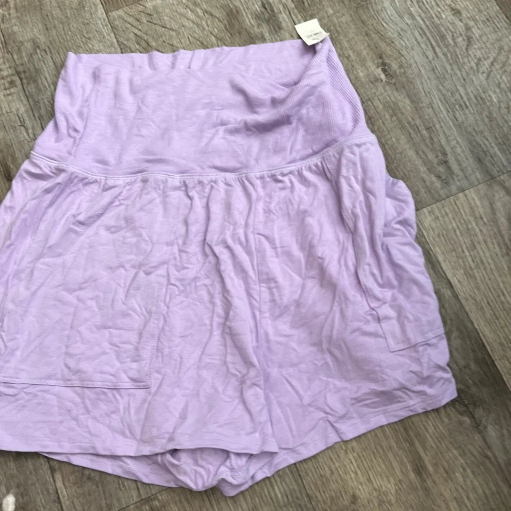 NWT aerie Lavender High-Waisted Shorts size L - Image 2