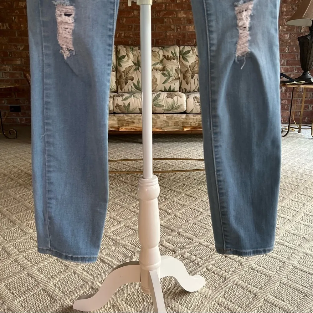 Pacsun Jeans Super Stretch Distressed Jeggings 28 Ripped Torn High Waist Ankle - Image 5