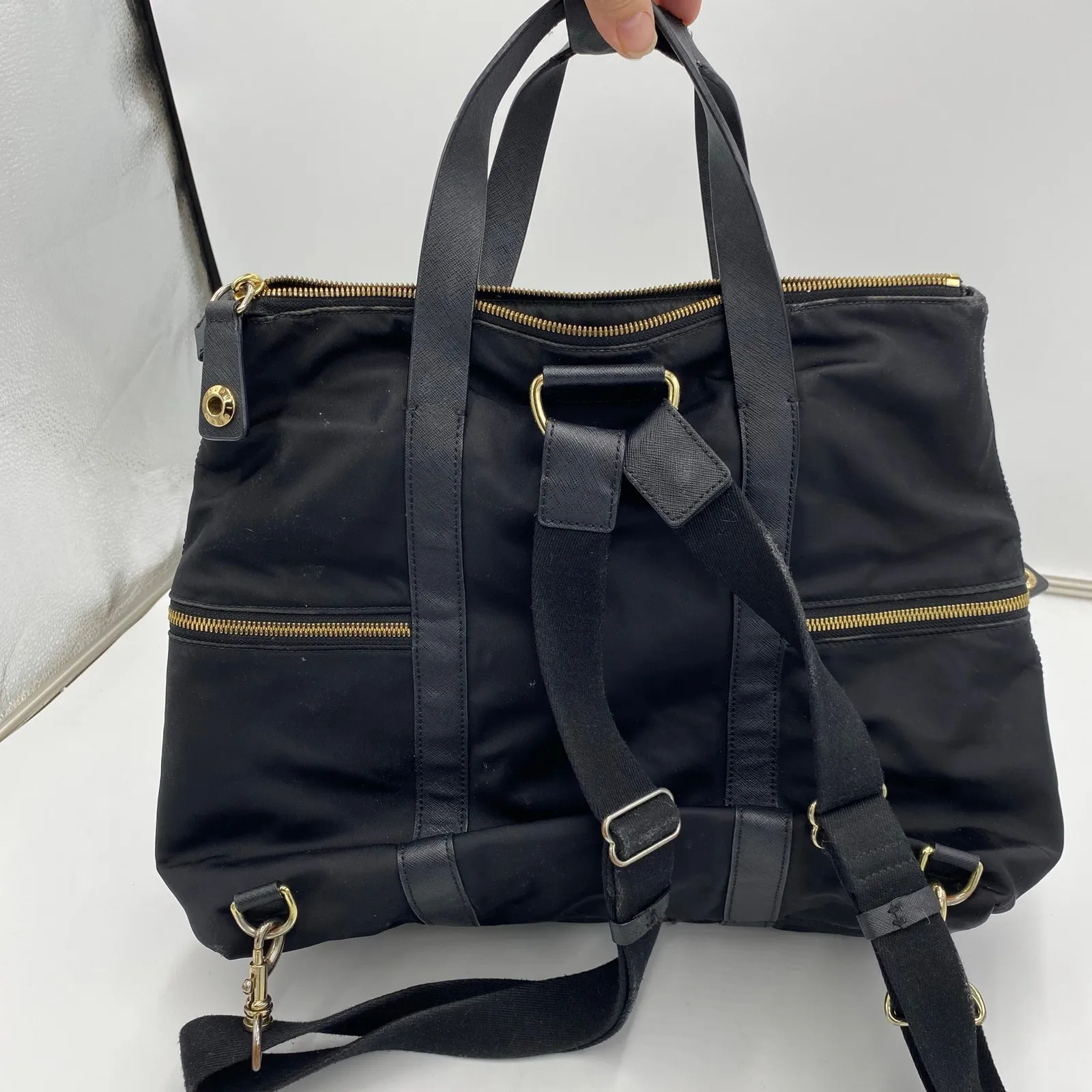 Henri Bendel Black Jetsetter Nylon Backpack - FLAW - Image 7