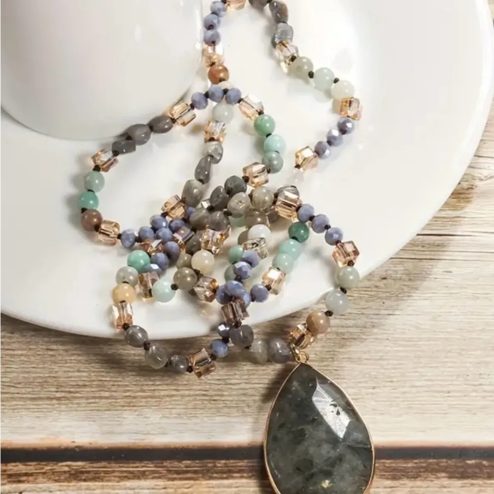 💦💦💦BOGOHO 💦💦💦Waterdrop Pendant Necklace Gray - Image 2