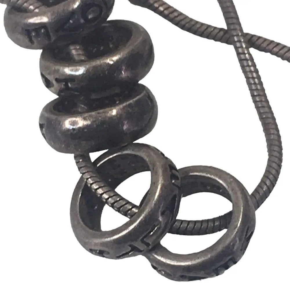 Sterling Silver Love, Health, Happiness Wealth Wisdom Ring Charm Necklace - Image 2