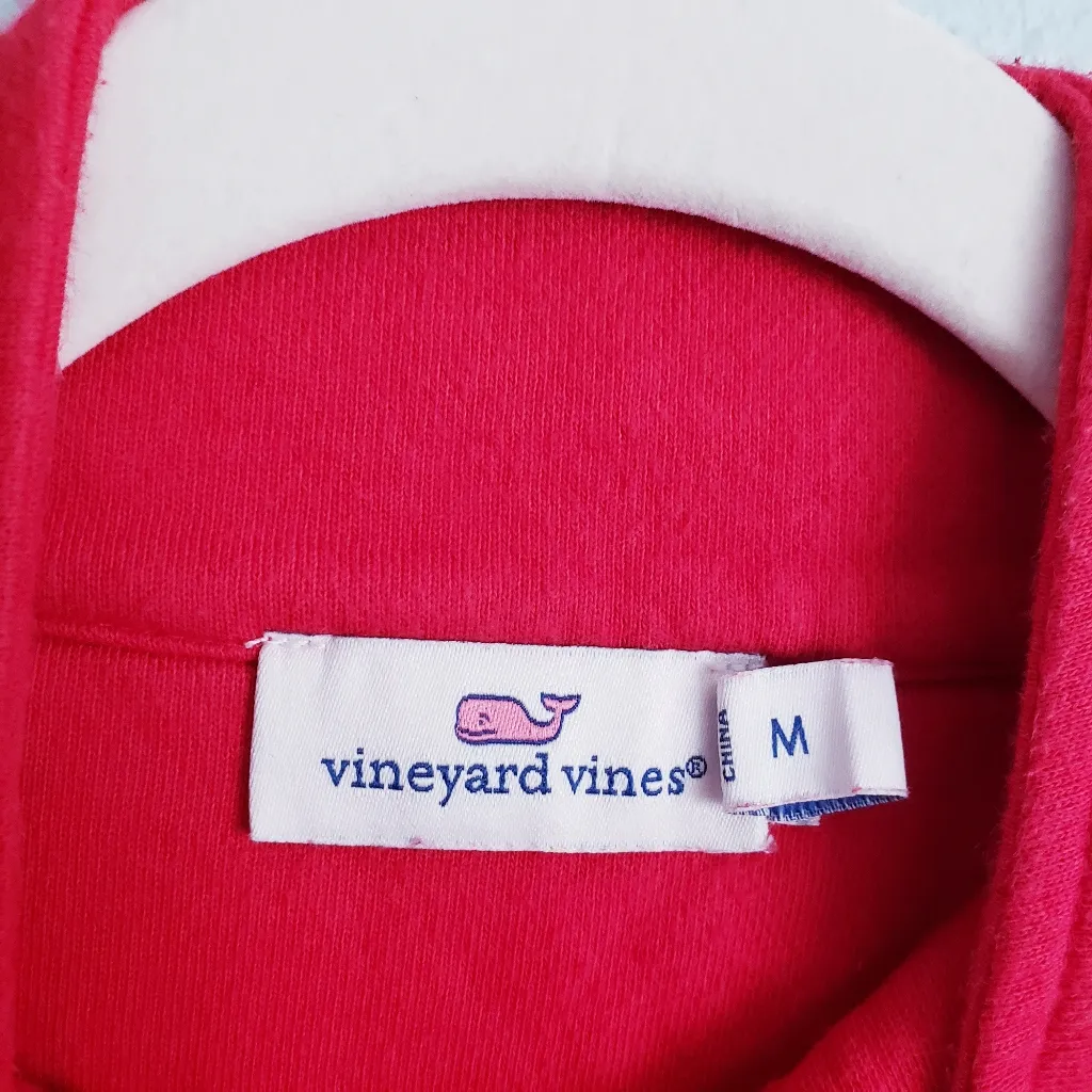 Vineyard Vines Fair Isle Whale Quarter Zip Pullover In Tomato Red - Image 4