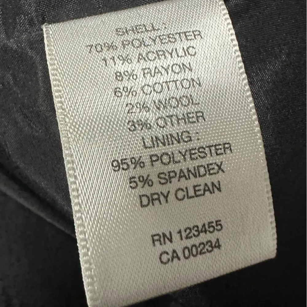 Lord and Taylor Black Blue Woven Slit Back Lined Pencil Skirt Womens 14 - Image 11