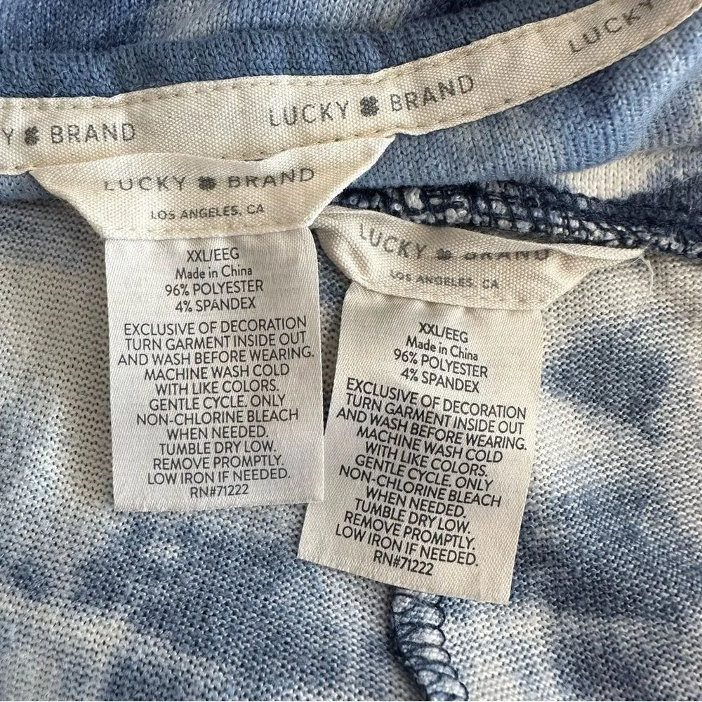 Lucky Brand Tie Dye Short Sleeves Very Soft Pajama Set, Sz XXL - Image 12