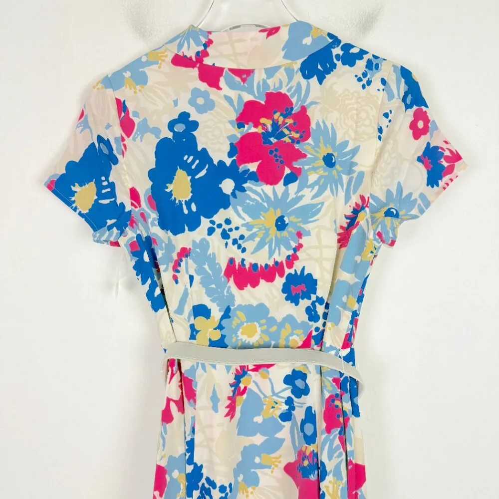 NWT Modcloth Exciting Find Shirt Dress Belted Floral Blue Pink Size Small S NEW - Image 13