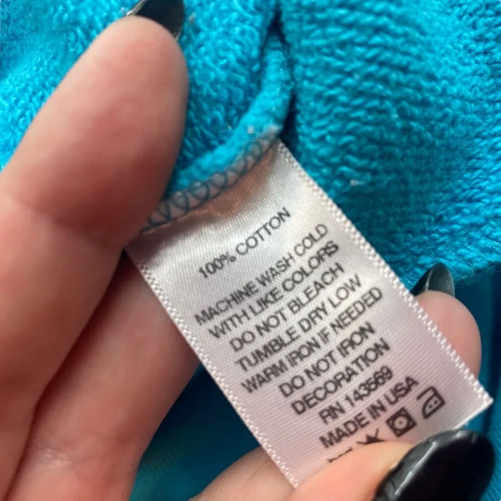 Peloton Women’s Size M Activewear Sweat Shorts Bright Turquoise Blue High Rise - Image 2