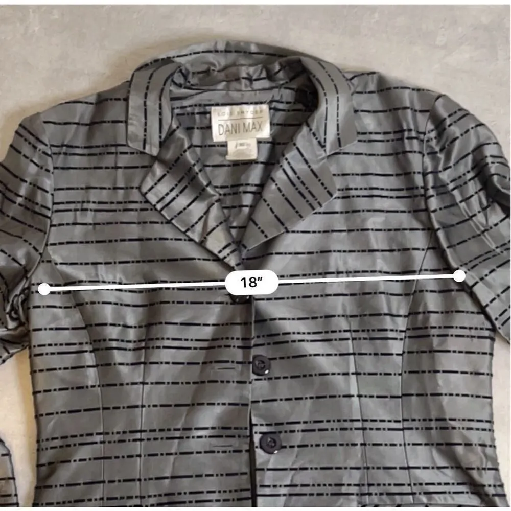 Vintage Metallic Blazer Shacket Women’s 16 Silver - Image 5