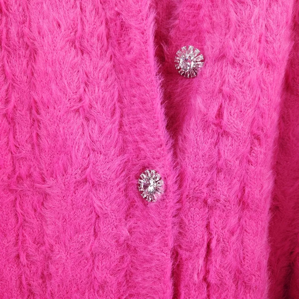 Retrofete Tala Fuzzy Mini Dress in Fuzzy Magenta Pink Size XL Sweater - Image 5