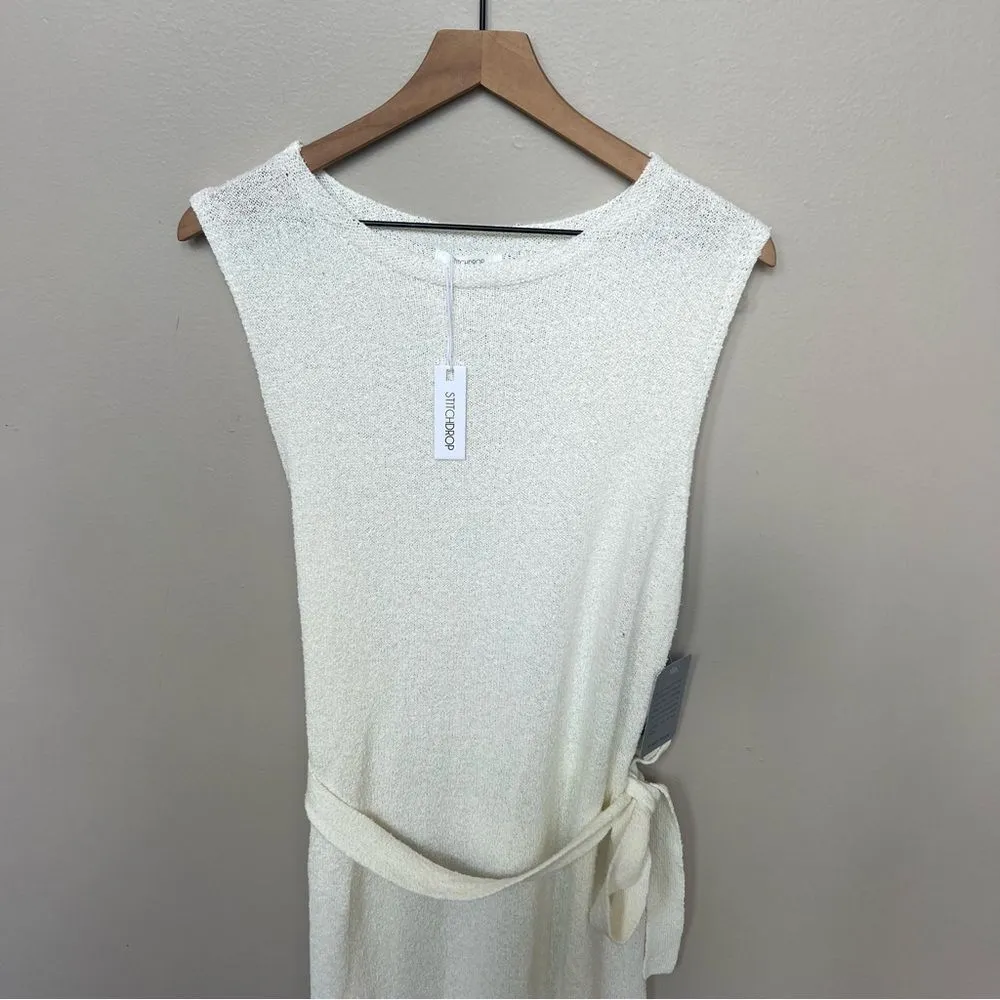StitchDrop NWT Nantucket Sleeveless Knit Sweater Dress Optic White Size XL - Image 3