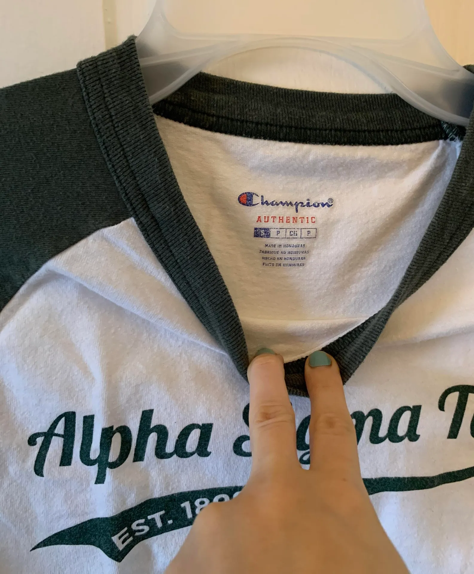 Champion Alpha sigma Tau Baseball Tee  - Image 6