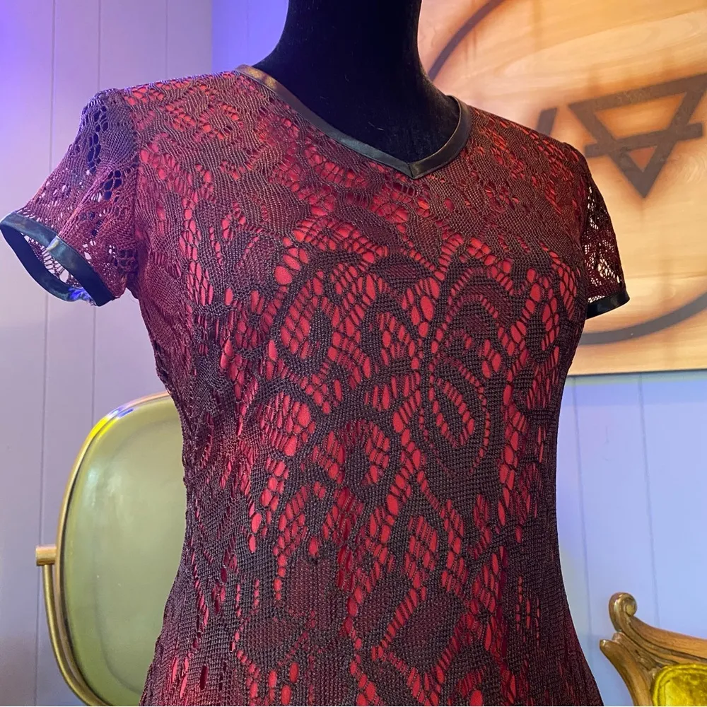 Vintage 90s Breakin’ Loose Burgundy Lace Dark Romance Gothic Glam Maxi Dress Black Size undefined - Image 3