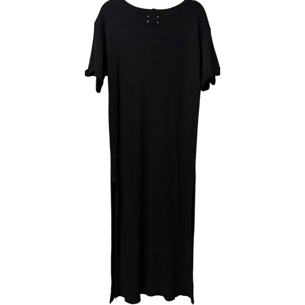 New Free People x Vintage Souls Black Hibiscus Waffle Knit Maxi Dress Size XS - Image 5