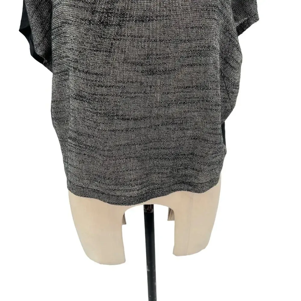 Eileen‎ Fisher Gray Linen Blend Contrast Silk Back Short Sleeve Cropped Top XS - Image 4