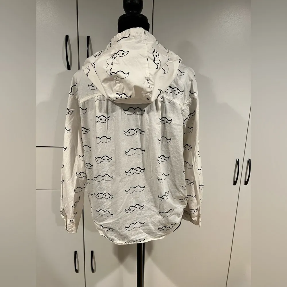 ES Style funny mustaches windbreaker . Size 38‎ (6) White - Image 3