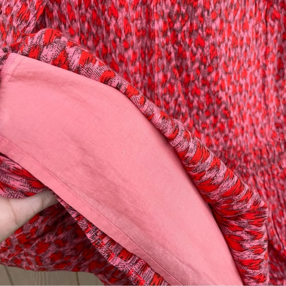 Joie Womens Dress Bondi Tea Rose Cotton Tiered MIDI V Neck A Line Large - Image 8