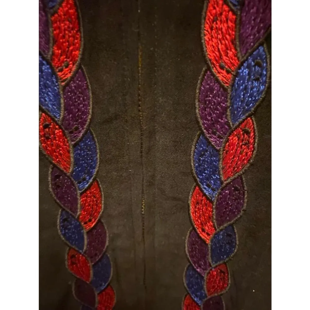 Bob Mackie Black Embroidered Jacket Size XL - Image 3