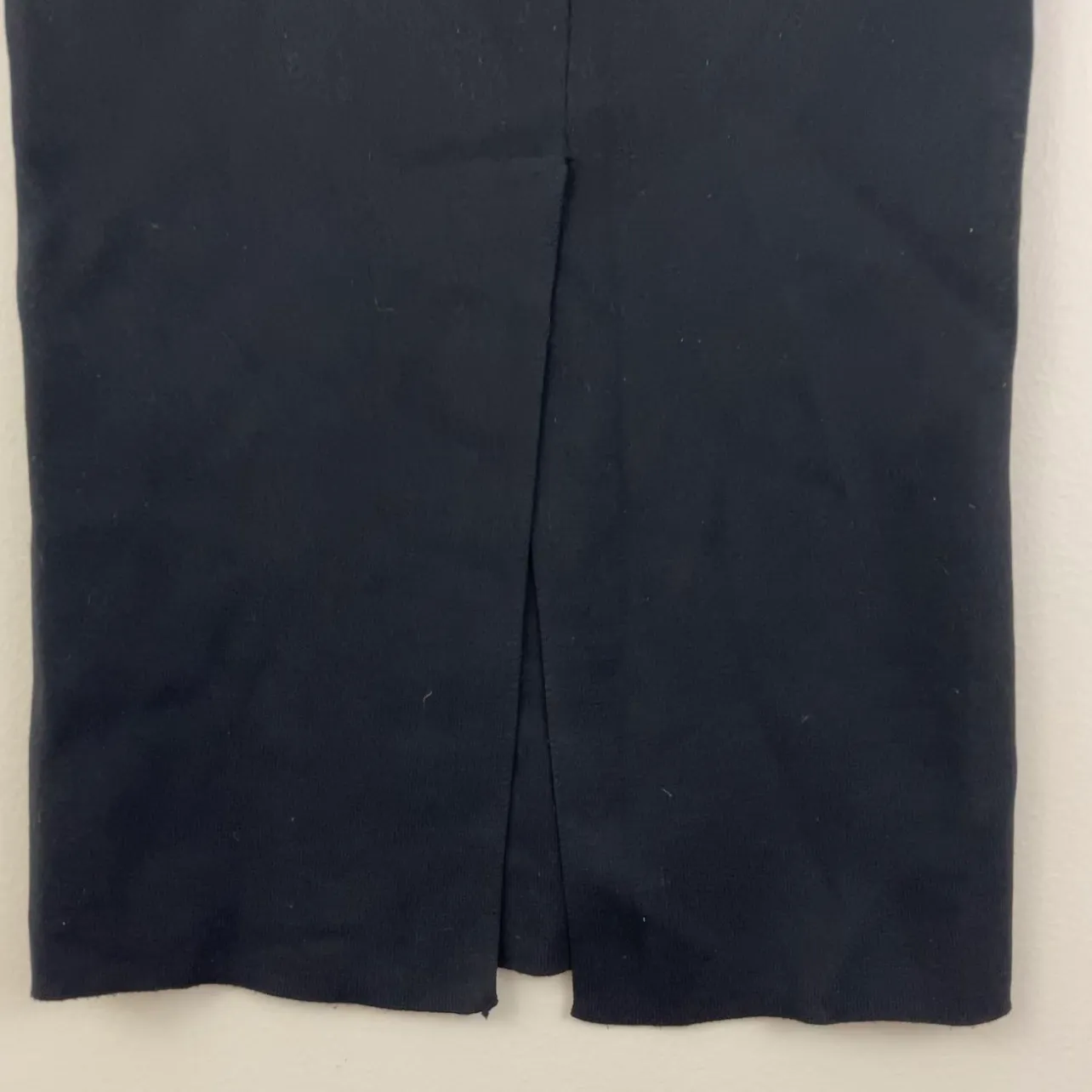 Black Knit Stretch Silver O-Ring Front Zipper Fitted Pencil Skirt NEW - Image 7