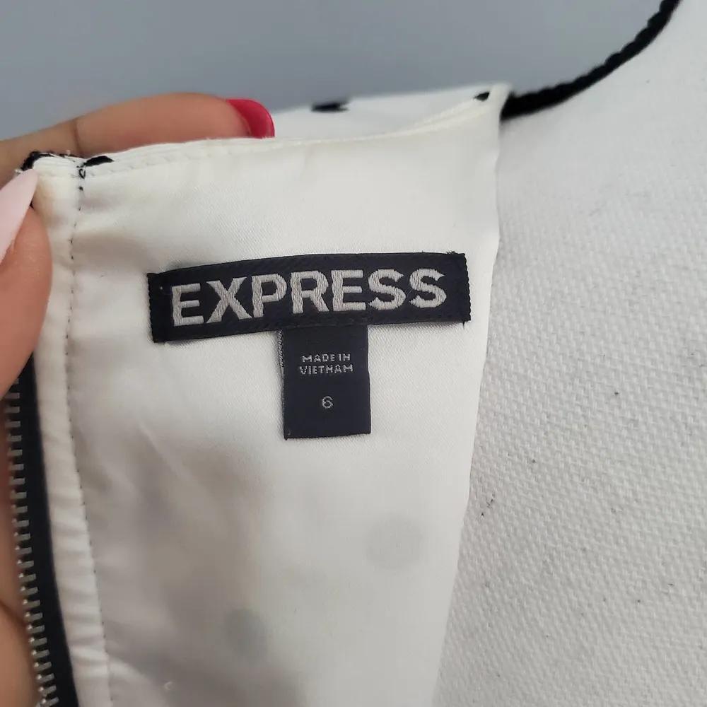 Express Sleeveless Black & White Polka Dot Dress 6 - Image 8