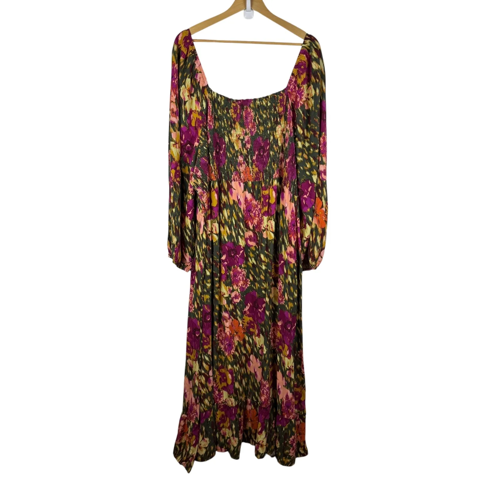 NWT Terra & Sky Sweetheart Neck Raglan Maxi Dress 4X Multi Floral Long Sleeve‎ - Image 5