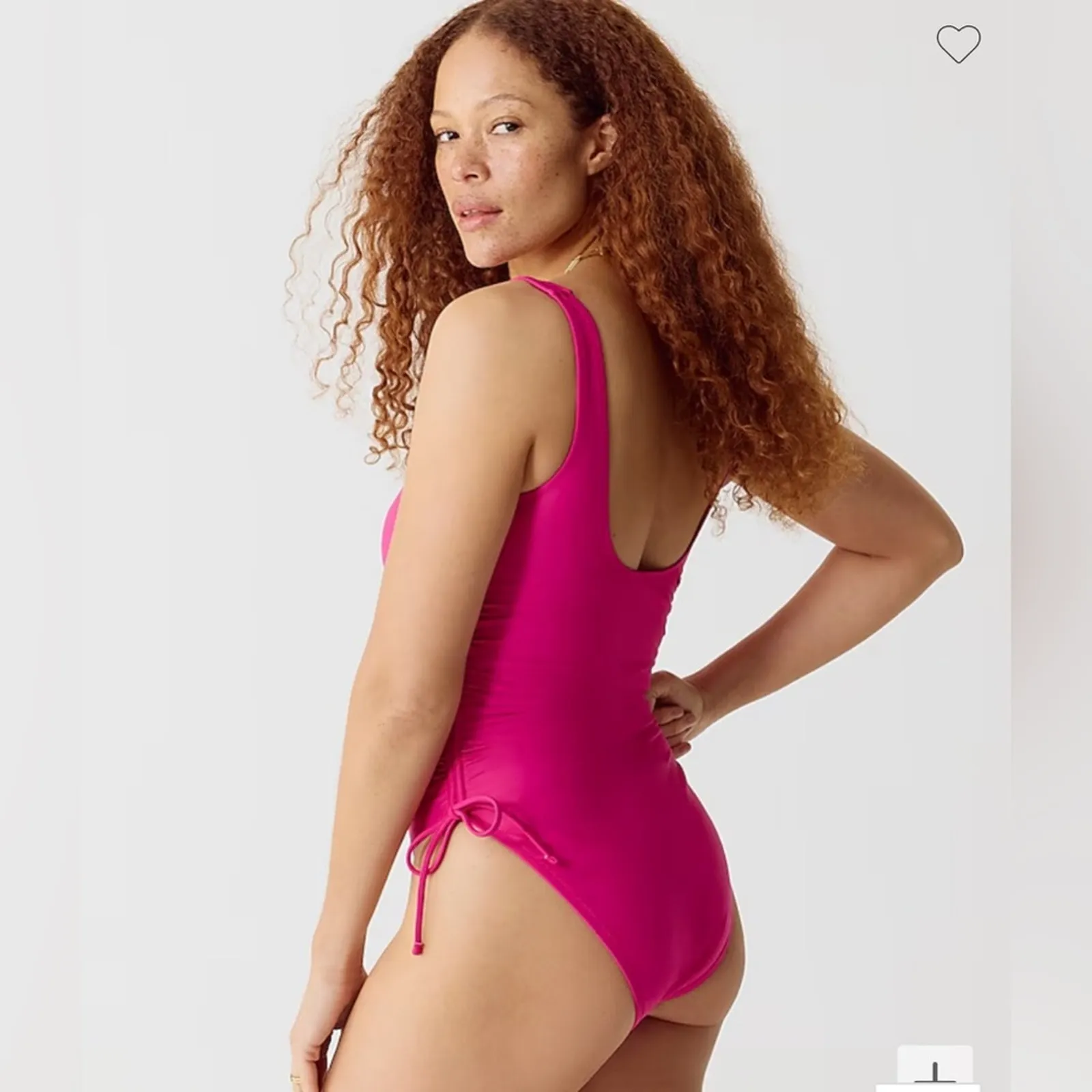 J.Crew Ruched Side-Tie One Piece Swimsuit NEW 8 Radiant Fuchsia - Image 2