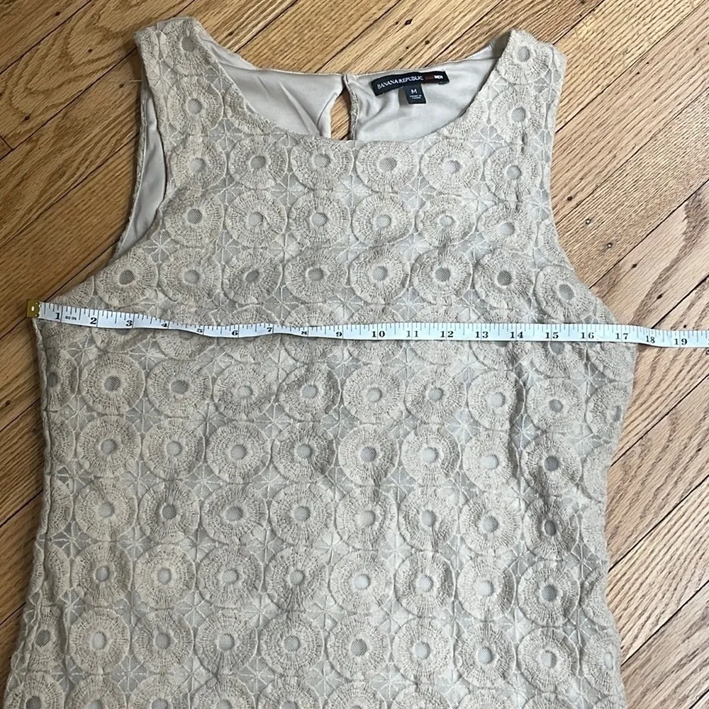 Banana Republic Mad Men Collection Lace Sleeveless Top Cream Beige Size M - Image 3