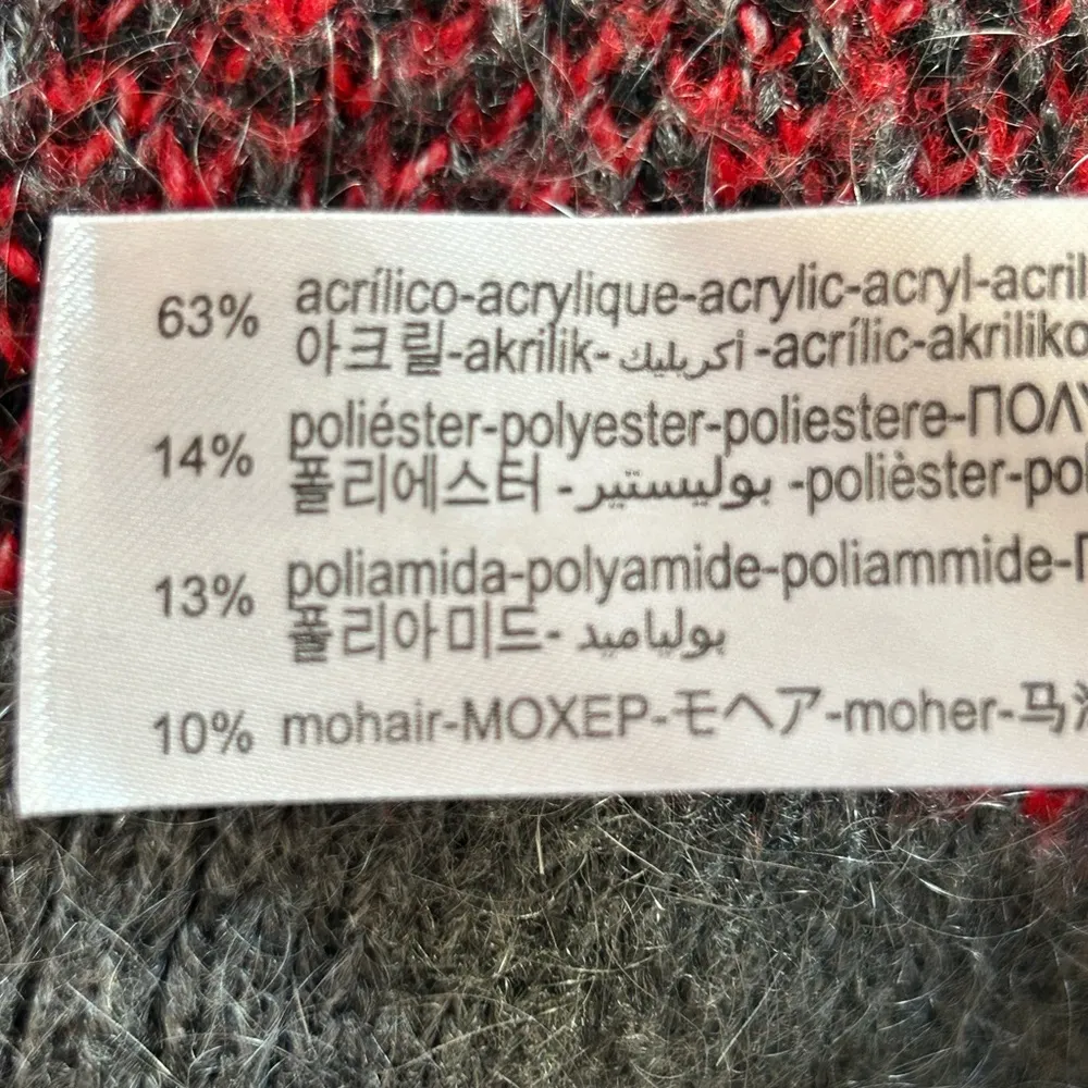 Zara Argyle Mohair Turtleneck Sweater with Ruffles, clueless preppy, academia SM - Image 9