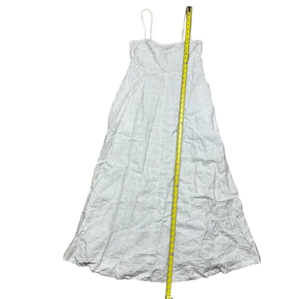 NWT Madewell Women's Striped Empire-Waist Midi Dress 100% Linen M Lighthouse - Image 6