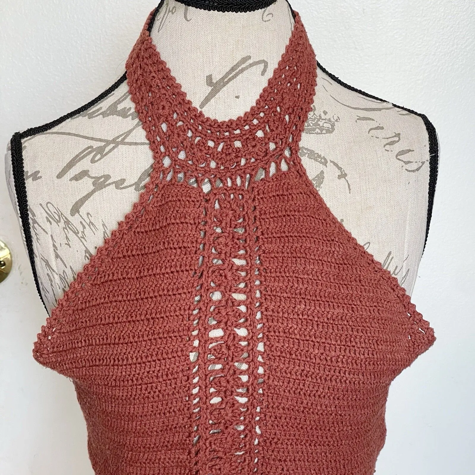 American eagle Womens Sz Small Halter Top Crop Boho Hipster Festival Bohemian - Image 4