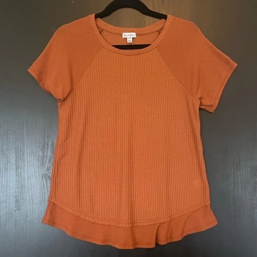 Love, Fire Juniors Orange Short Sleeve Waffle Knit Top Size M - Image 14