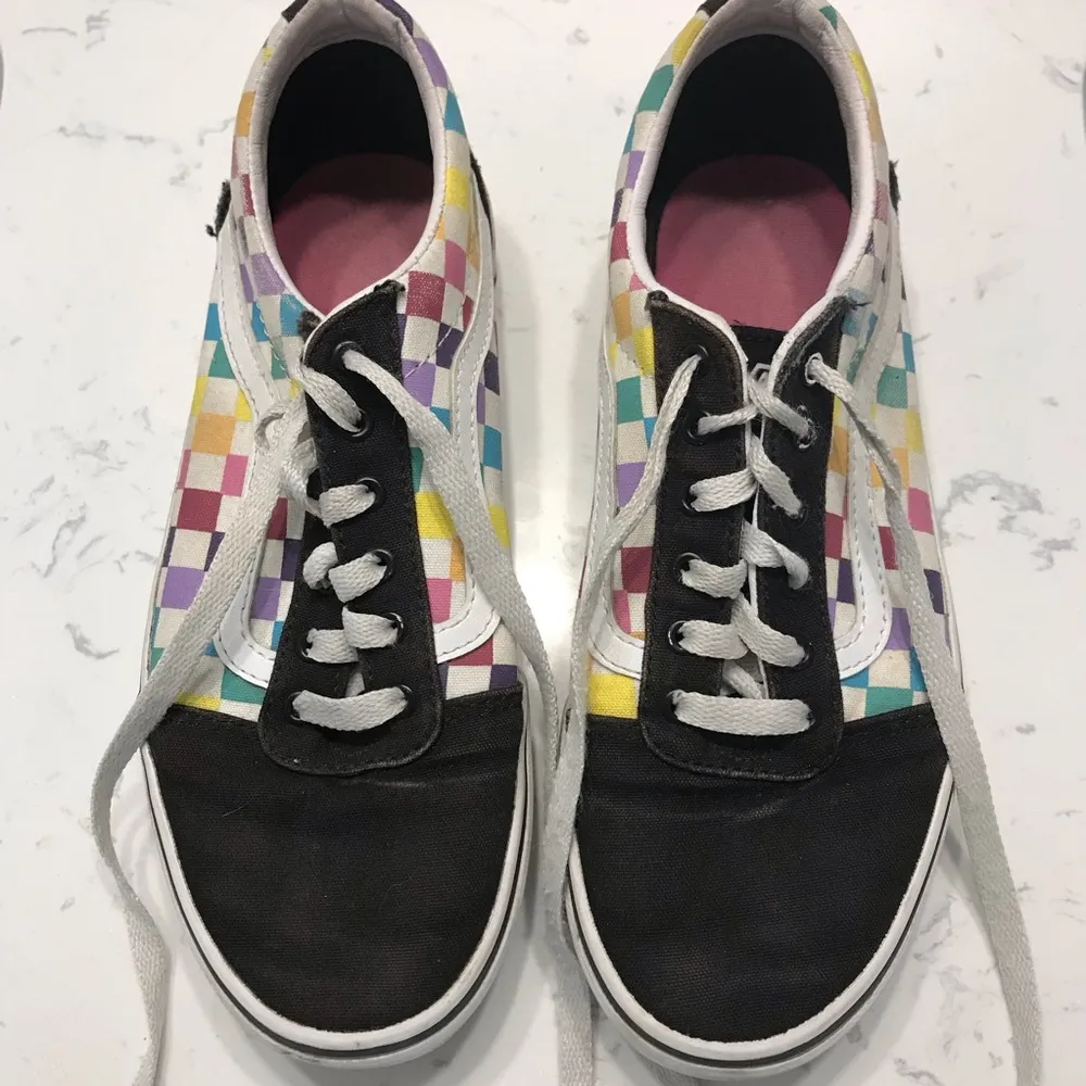Vans checkered multi colored missy skater shoes Sz 5 - Image 3
