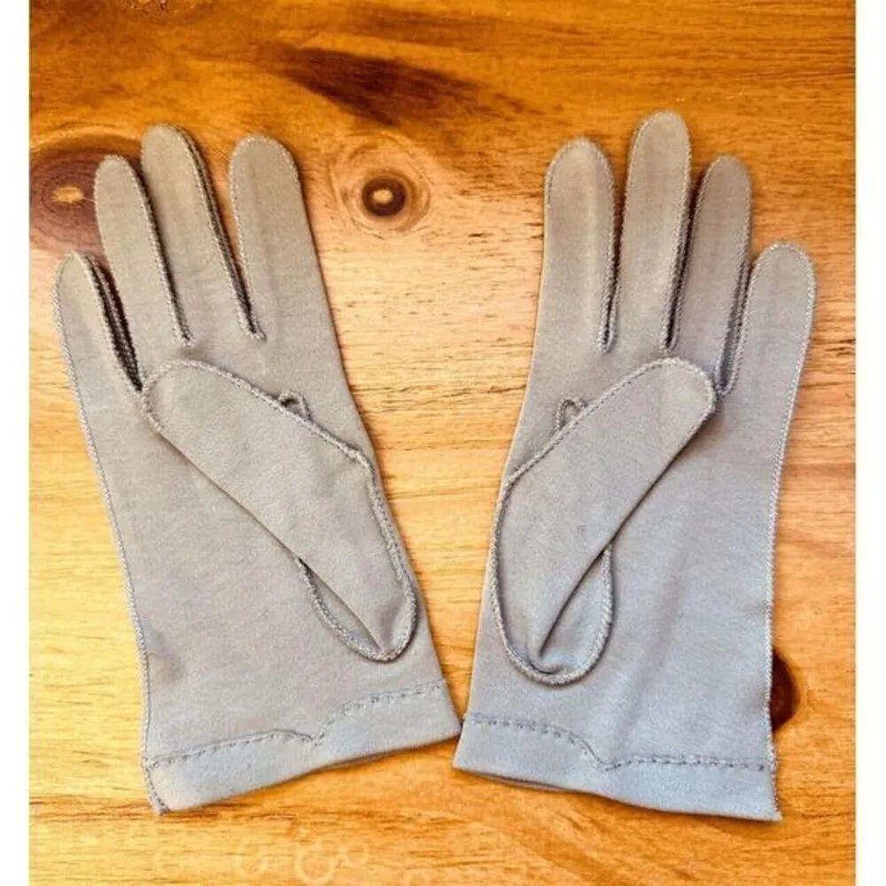 Vintage Crescendo Ladies Sage Green Leather Tailored Driving Gloves‎ Size 6 - Image 2