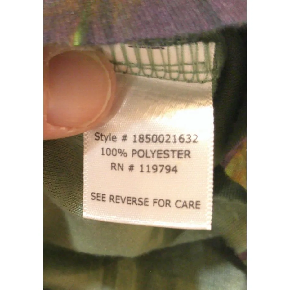 Vintage Womens Y2K One World 2X Green‎ Top Shirt Satin Trim Floral Romantic Boho - Image 4