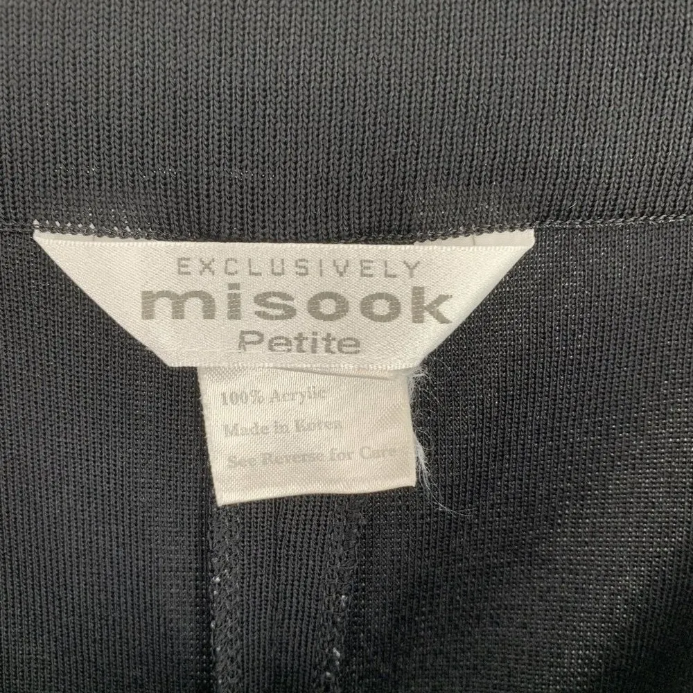 Exclusively MISOOK Black Acrylic Knit Straight Leg Pants Size PL Petite Large - Image 5
