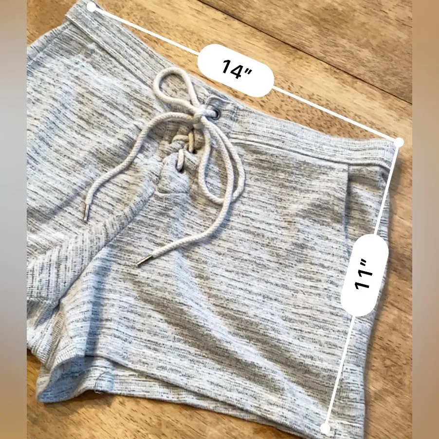 Aerie by AEO Women’s Size Small Poly/Cotton Blend Gray Striated‎ Lace Up Shorts - Image 6