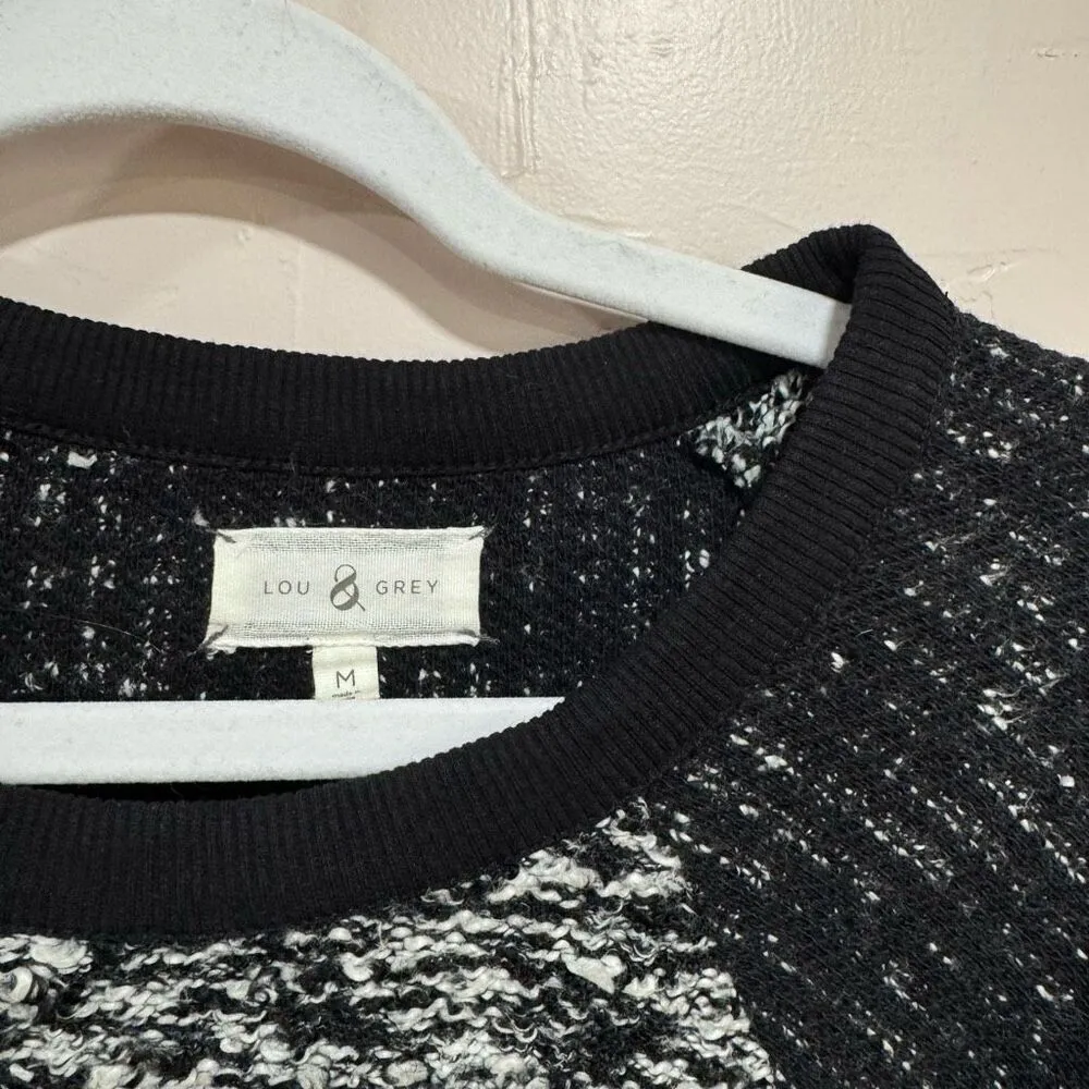 Lou & Grey Women's Size medium Black & White Raglan Sweater Pullover - Image 4