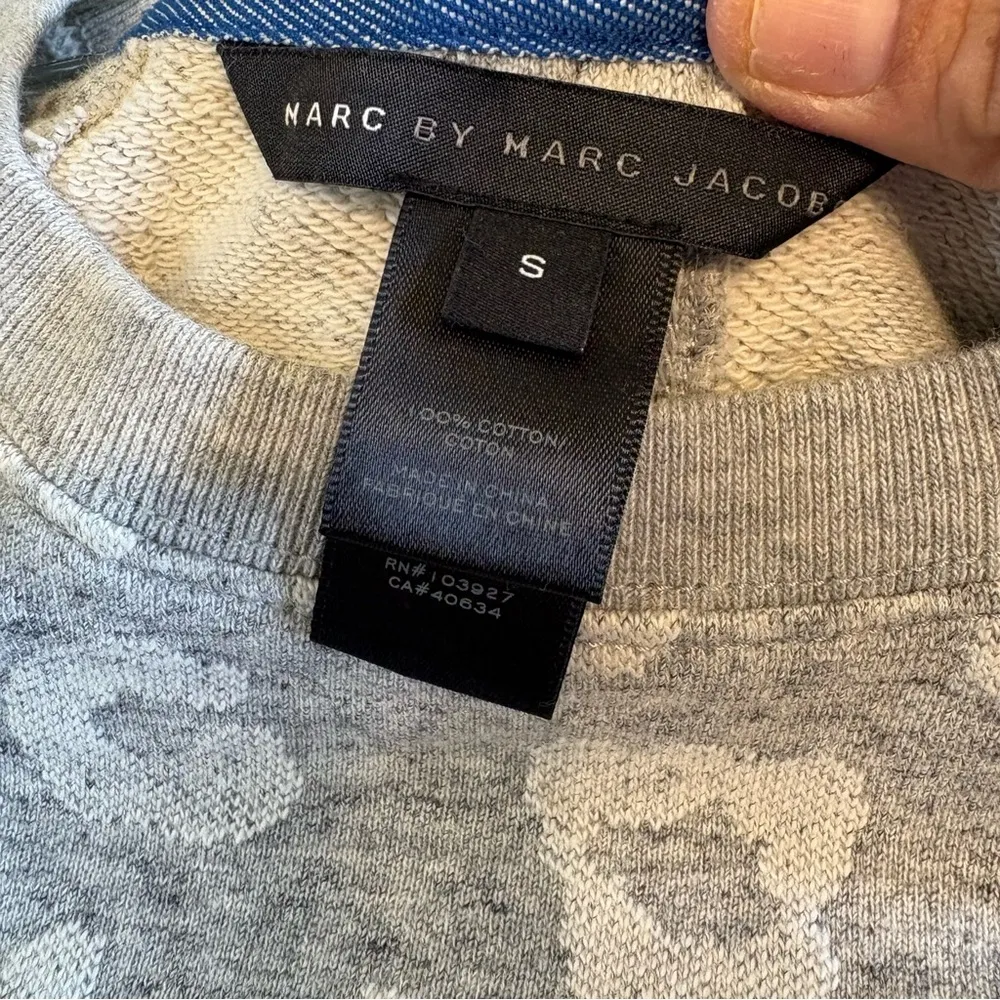 Marc by Marc Jacobs Leona Terry Leopard Print Mini Sweater Dress Light Grey - Image 11