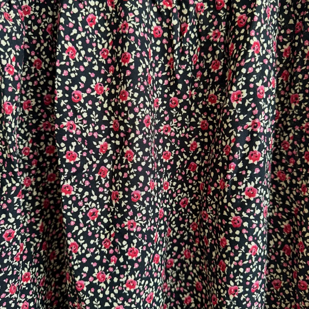 Maternity Dress Feminine Floral Smocked Vintage Inspired Boho Romantic Dress XL Brown Size undefined - Image 9