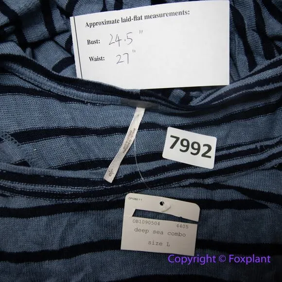 New! Free‎ People Between The Lines Tunic Top dress in blue , size L - Image 12